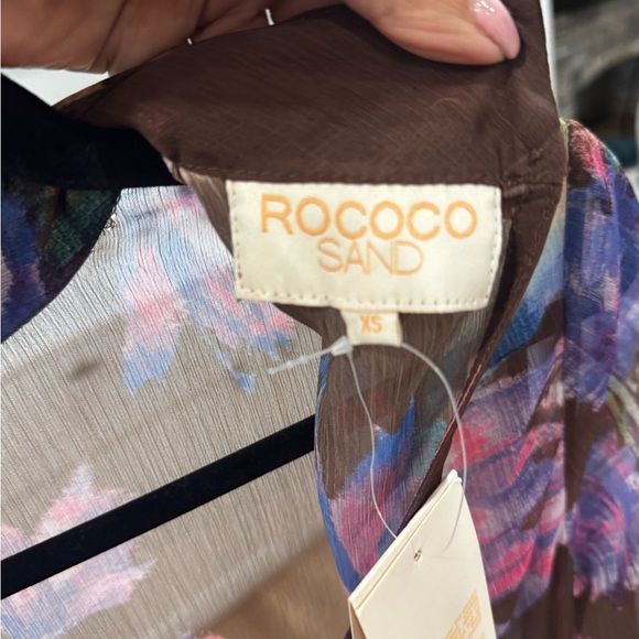 Rococo Sand Brown Floral Long-Sleeve Mini Dress with Purple Print - Picture 8 of 9